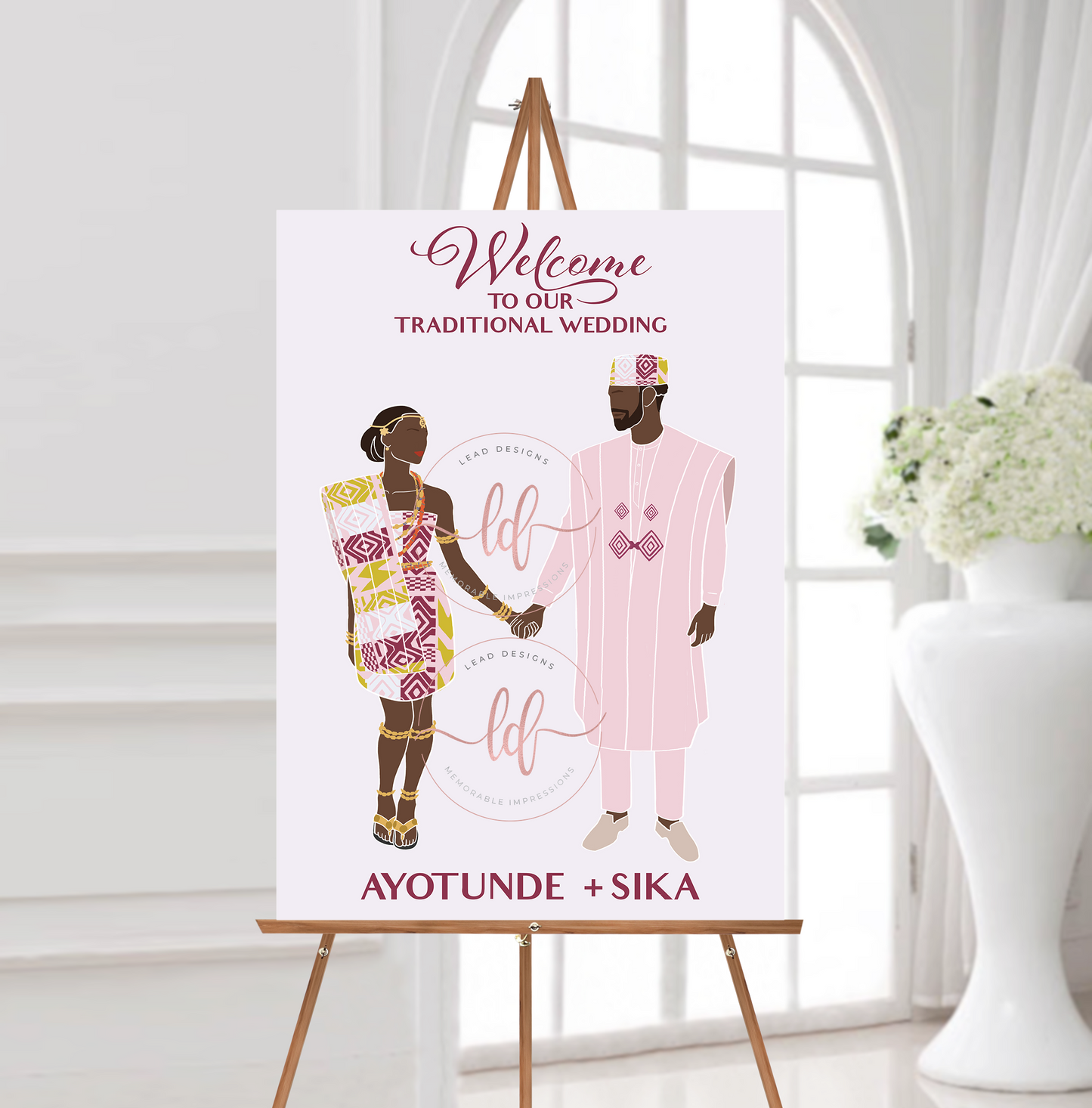 Ọdọ & Dɔ – African Wedding Welcome Sign | Ghana, Togo, Côte d’Ivoire & Nigeria | Digital File