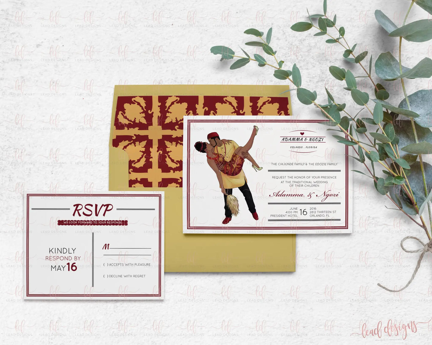 Ada Elegant Igbo Traditional Wedding Invitation Detailed Invitations