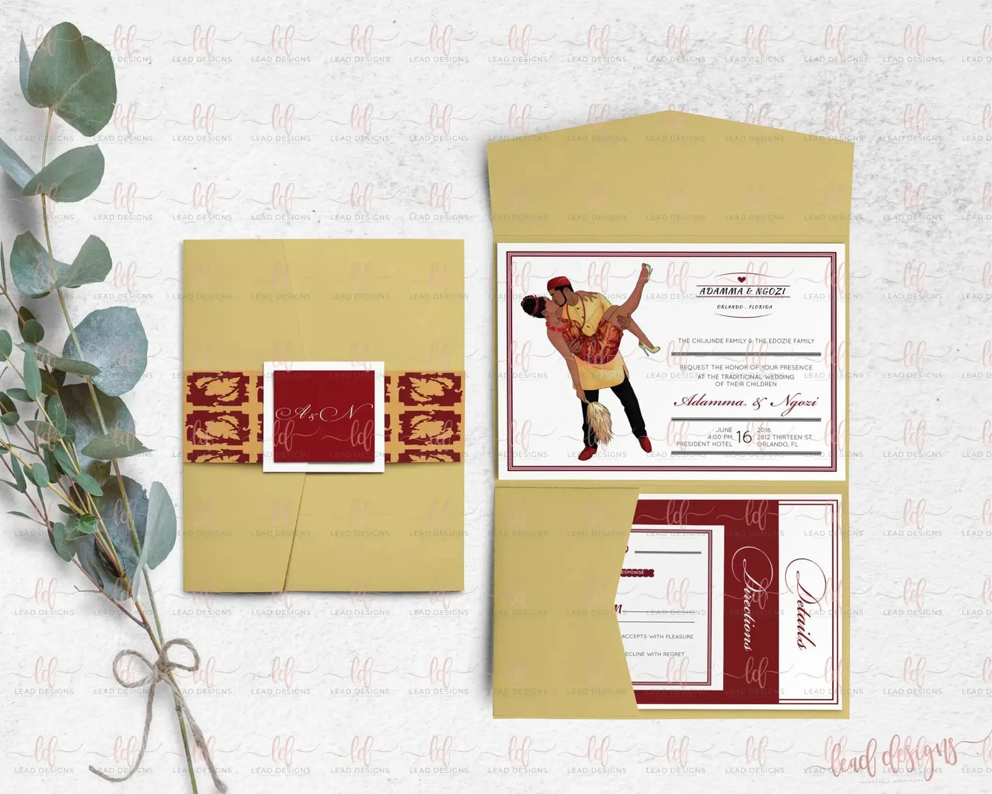 Ada Invitation African Traditional Wedding Detailed Invitations