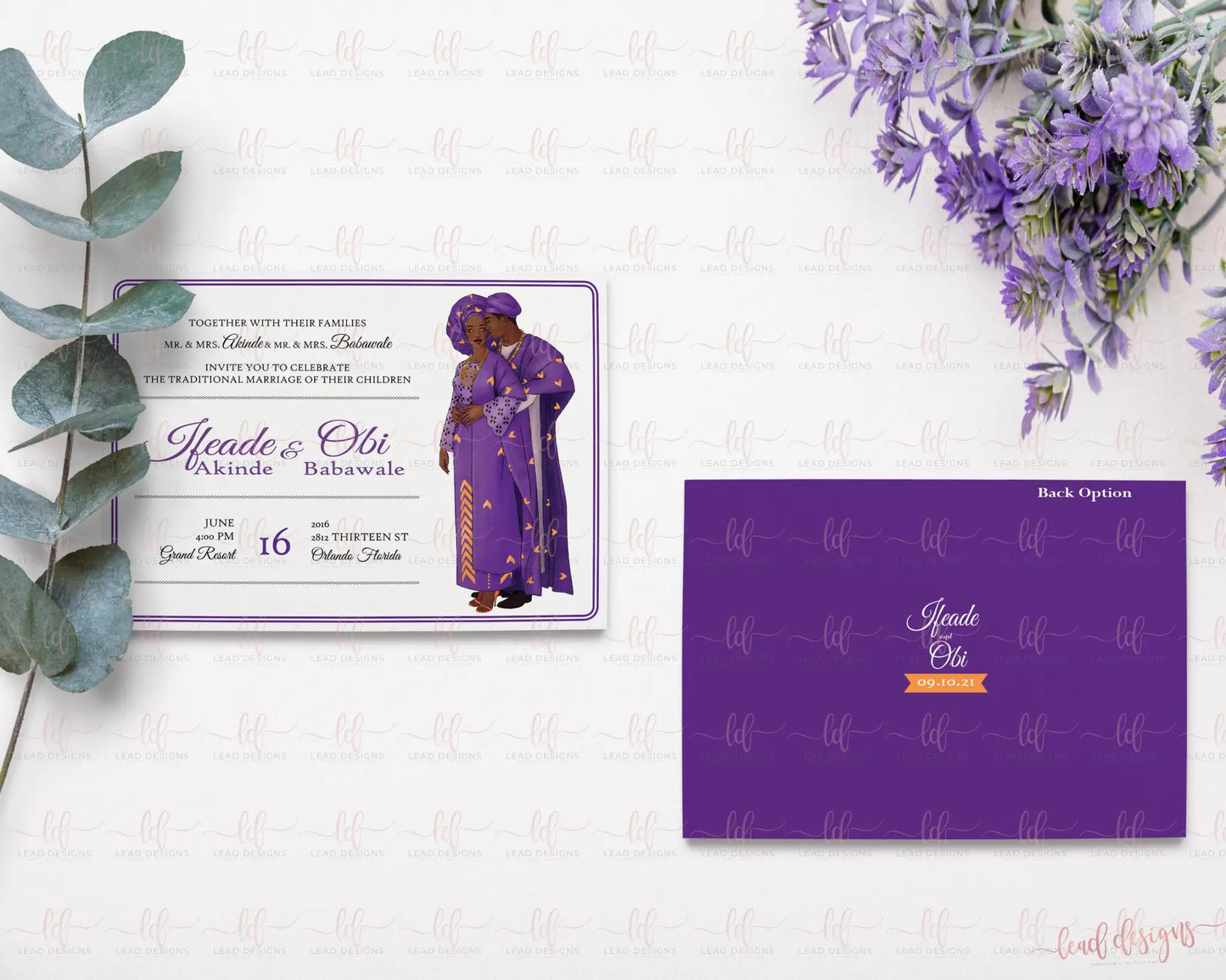 Ade Yoruba Traditional Wedding Invitation Detailed Invitations