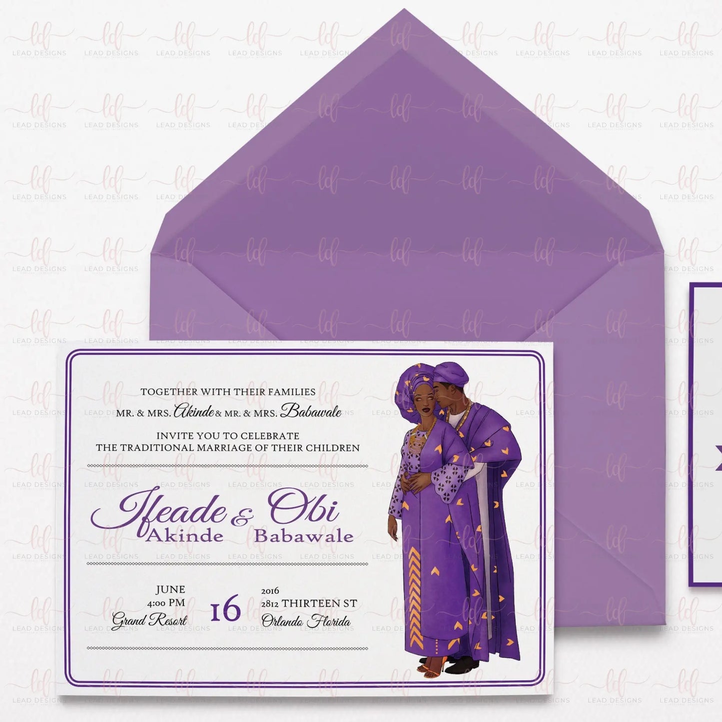 Ade Invitation African Traditional Wedding Detailed Invitations