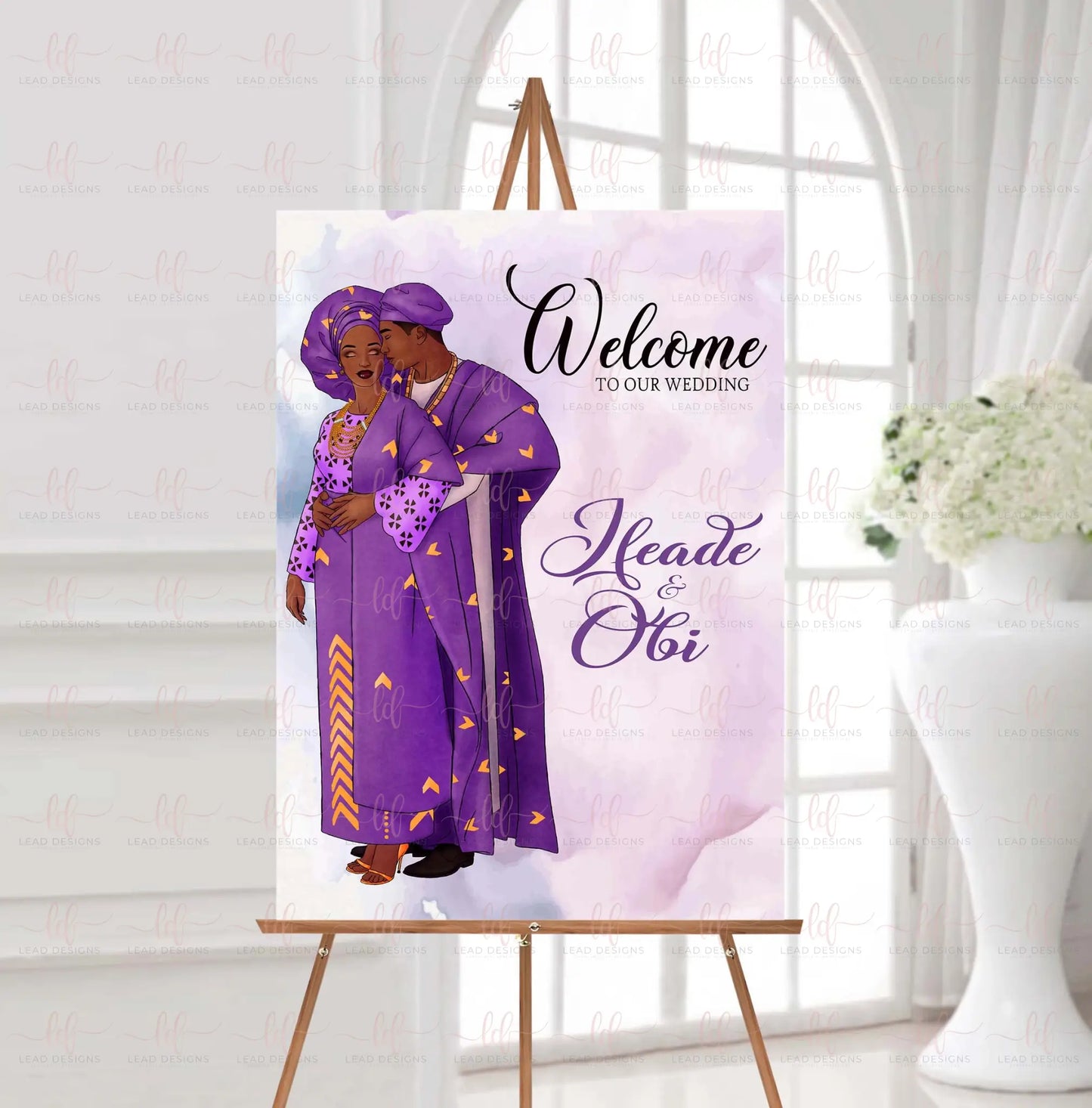 Ade Yoruba Traditional Wedding Welcome Sign Detailed