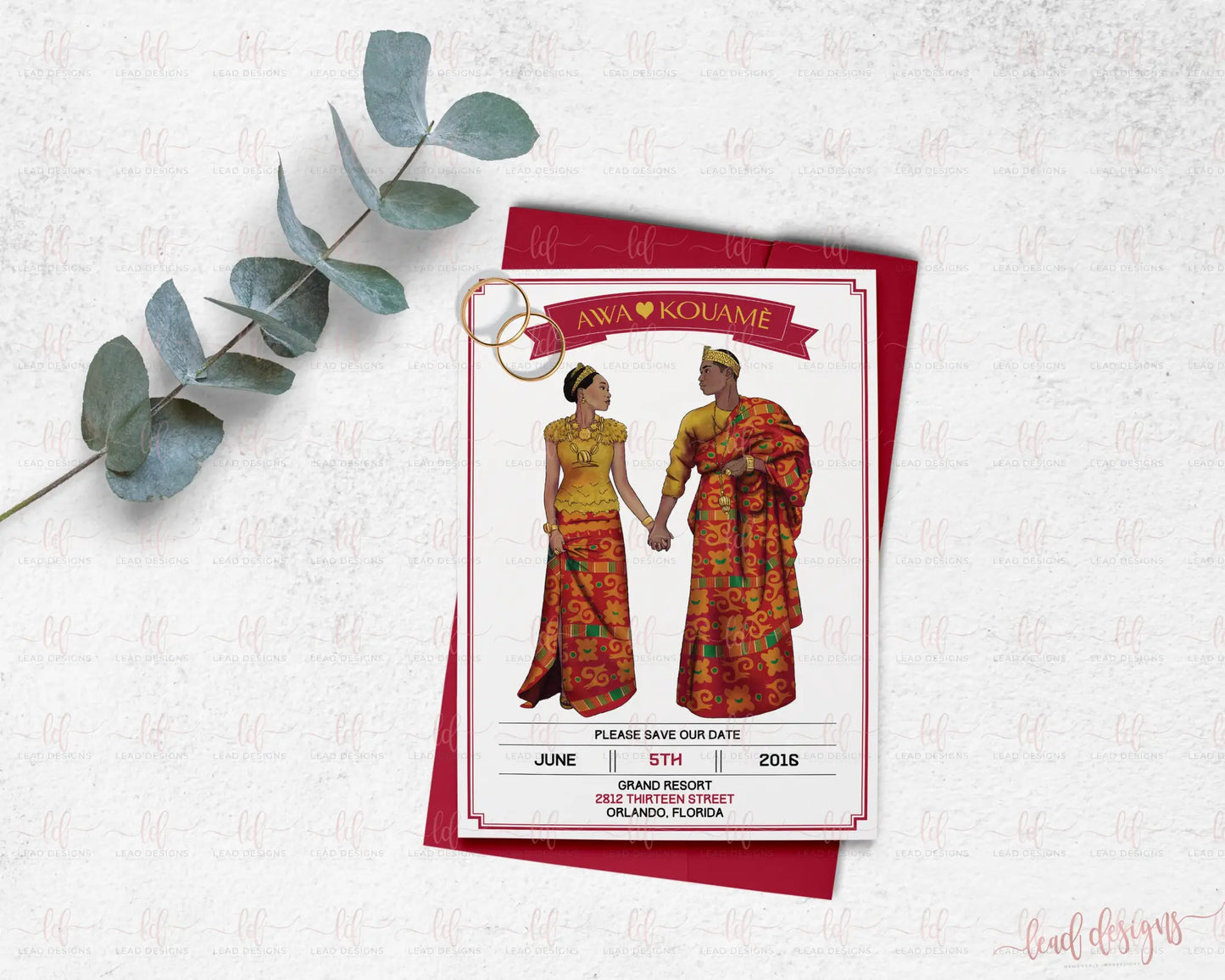 ivorian traditional wedding save the date