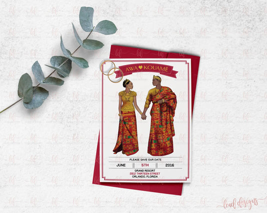 ivorian traditional wedding save the date