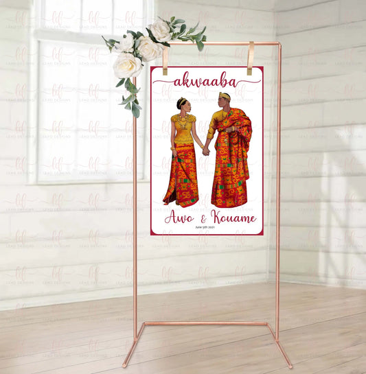 Ahou Welcome Sign African Traditional Wedding Detailed
