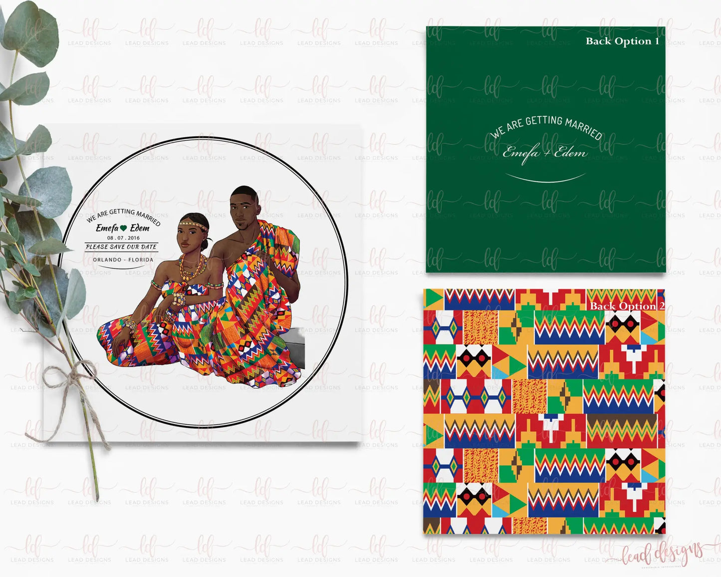 Akou Save The Date Of Your Traditional Wedding - Ghanaian Inspired Detailed