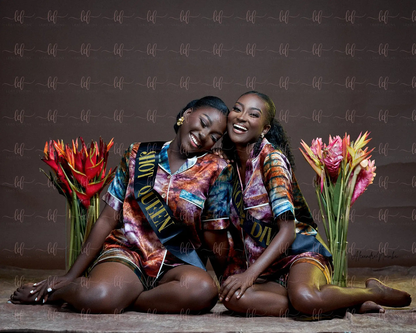 Awa- Silk Satin Pajamas Kampala Print Robes