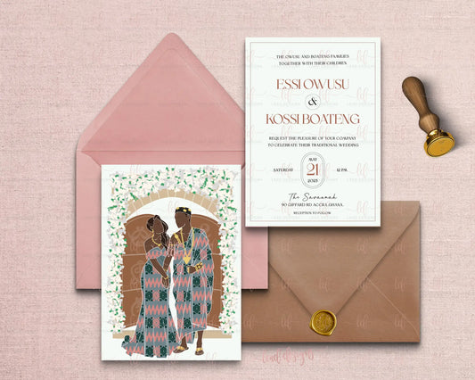 Ghana-traditional-wedding-ceremony-engagement-invitations-stationnery