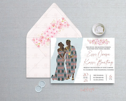 Ghana-kente-tradditional-wedding-attire-dress-ceremony-invitations