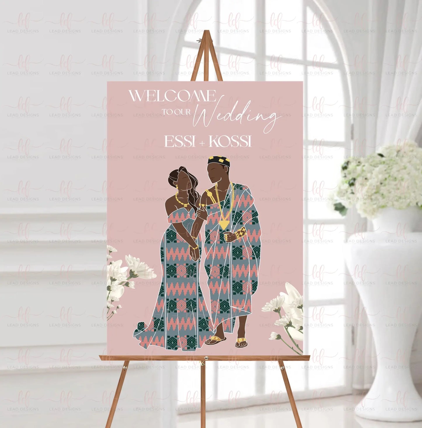 Awefa Welcome Sign Ghanaian Traditional Wedding | Digital Abstract