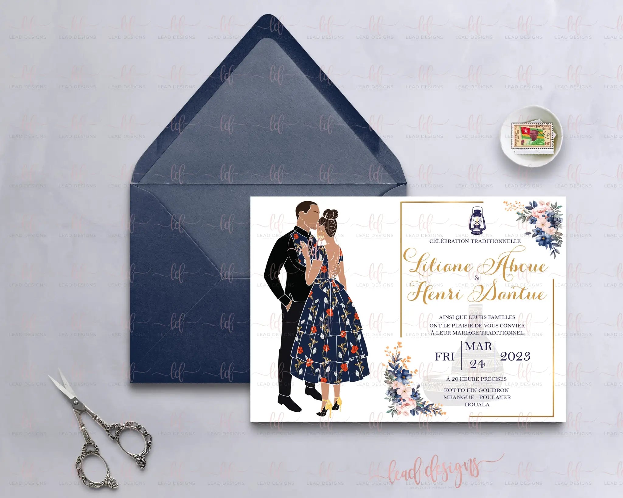 Ayele Colorful Modern Traditional Wedding Invitation With African Touch Abstract Invitations