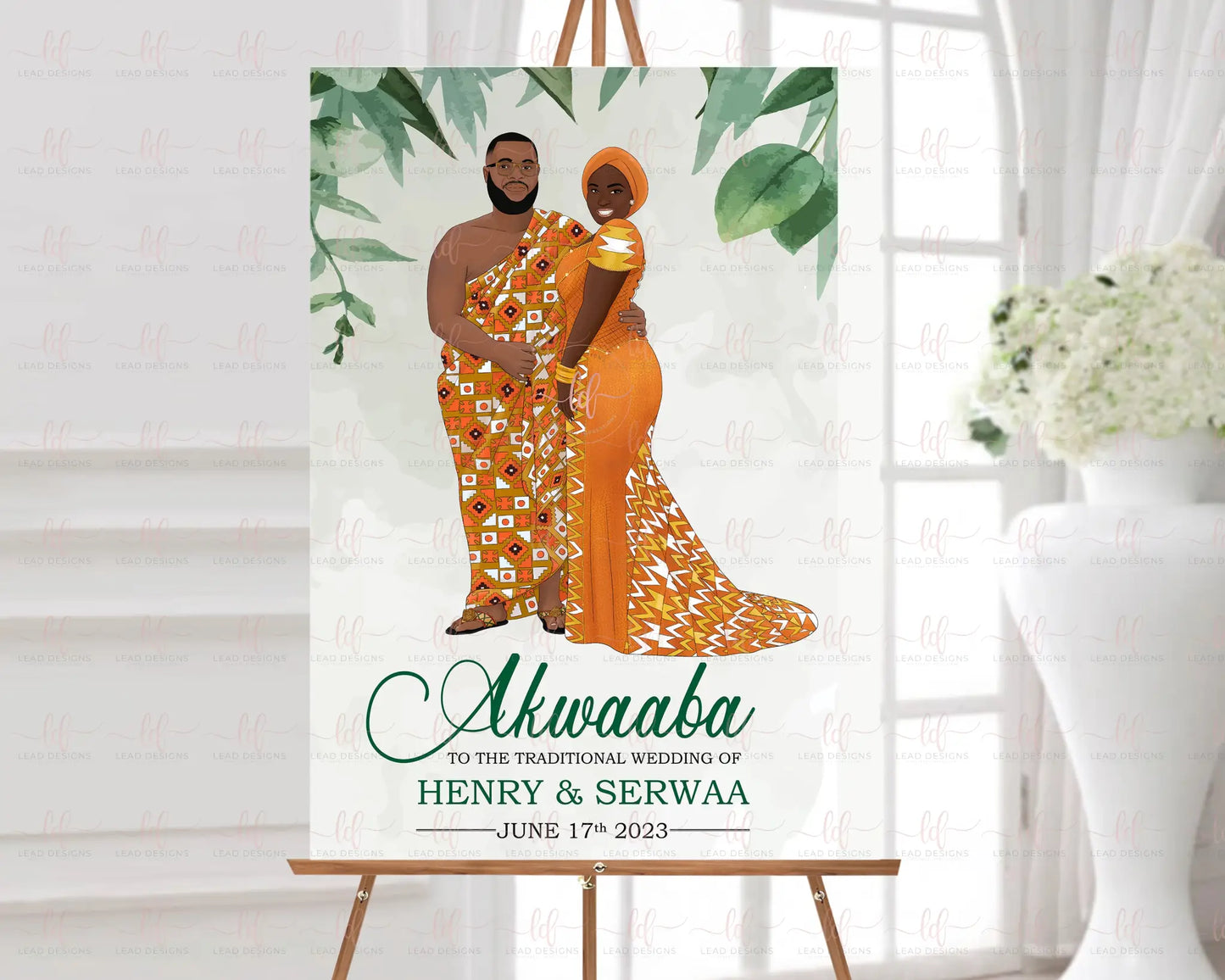 Bako Nigerian Traditional Wedding Welcome Sign | Customizable & Digital Detailed