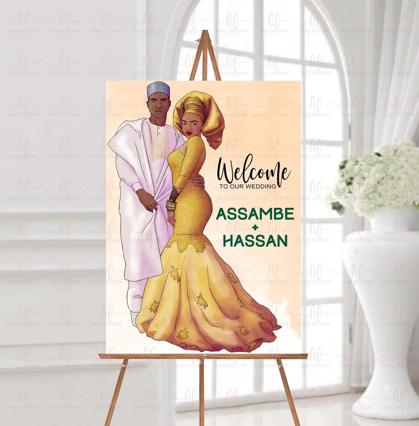 Bako Nigerian Traditional Wedding Welcome Sign | Customizable & Digital Detailed