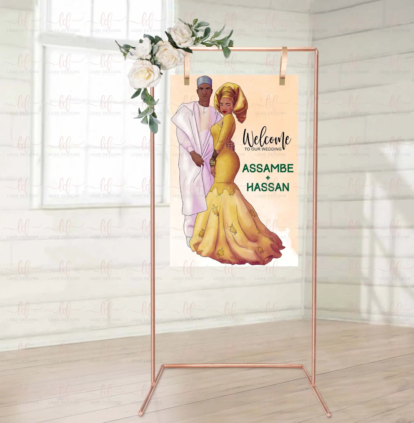 Bako Nigerian Traditional Wedding Welcome Sign | Customizable & Digital Detailed