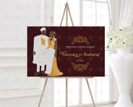 Dalanda African Wedding Welcome Sign - Digital Design Abstract