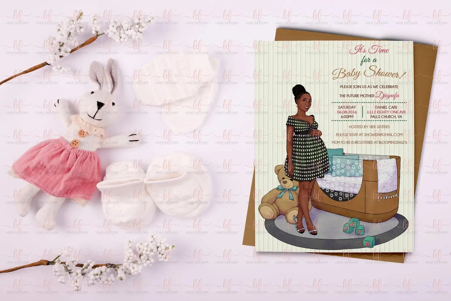 Djignefa La Maman Baby Shower Invitation Baby Shower