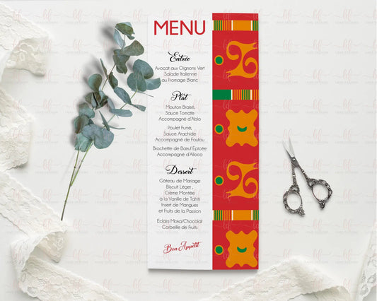 Doodle African Menu Card Menus