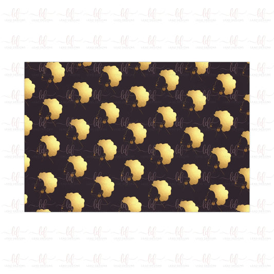 Golden Woman - Gift Wrapping Paper Sheet 30 X 20 / Satin Home Decor