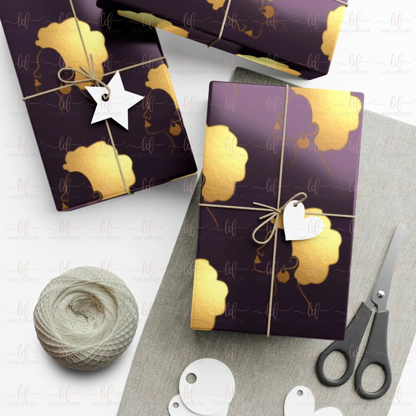 Golden Woman - Gift Wrapping Paper Sheet Home Decor