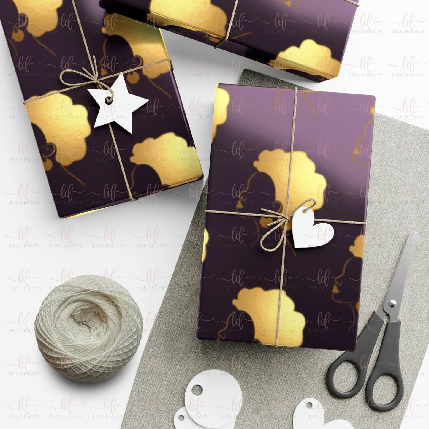 Golden Woman - Gift Wrapping Paper Sheet Home Decor