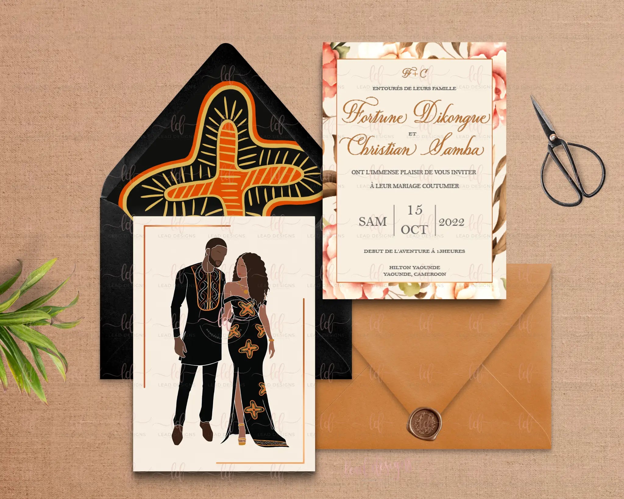 Kameni – Double-Sided | African Traditional Wedding | Customizable Digital File Beard for Groom / Keep original skin