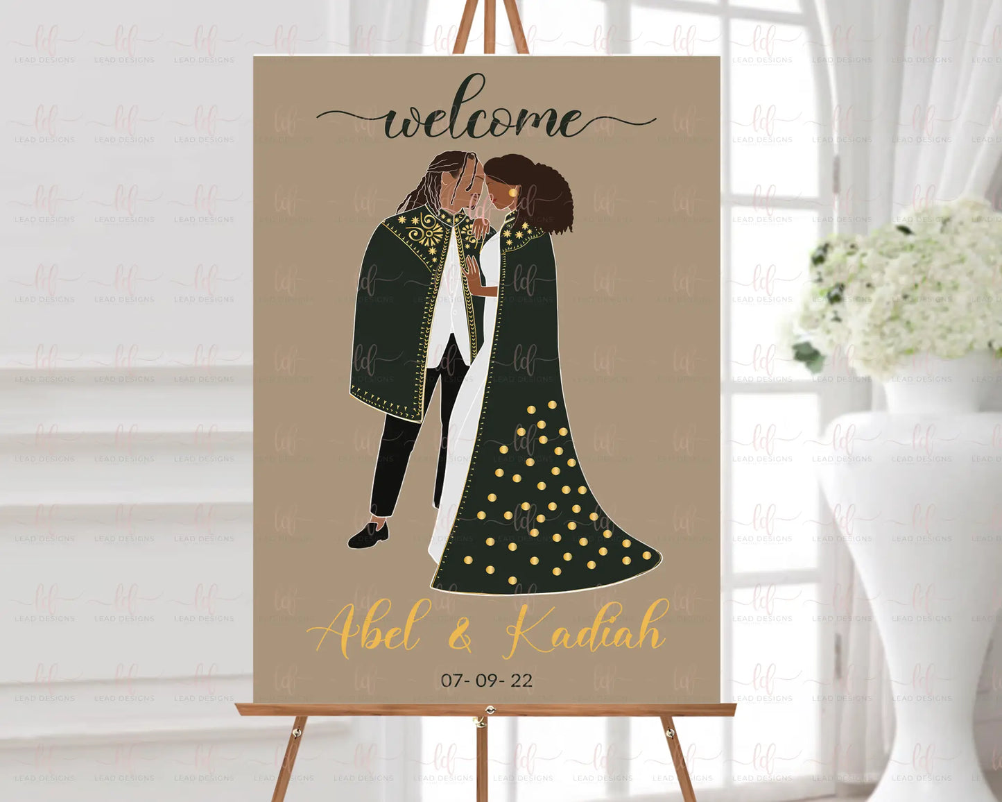 Liya Welcome Sign Traditional Ethiopian & Eritrean Wedding Abstract