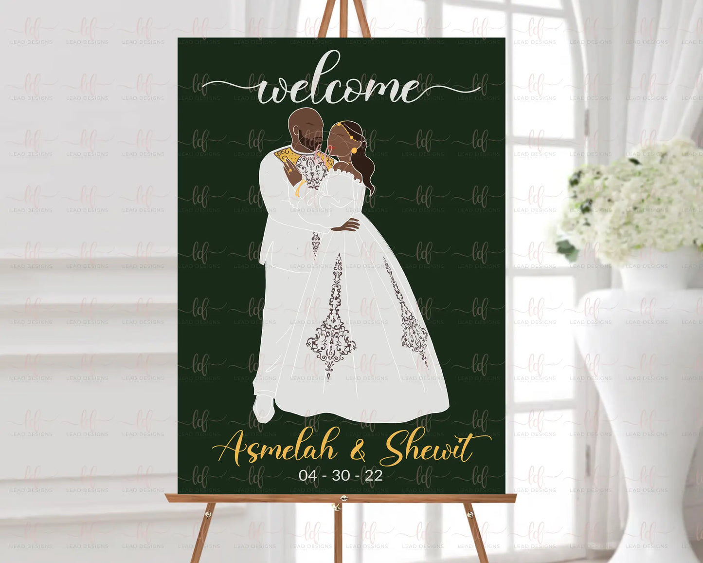 Liya Welcome Sign Traditional Ethiopian & Eritrean Wedding Abstract