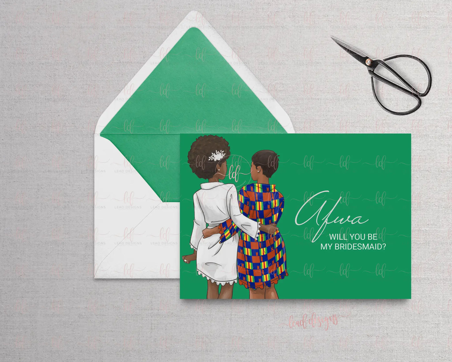 Bridesmaid In Kente Proposal Card Bridesmaid Proposal Card