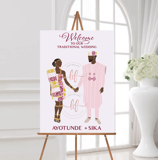 Ọdọ & Dɔ – African Wedding Welcome Sign | Ghana, Togo, Côte d’Ivoire & Nigeria | Digital File