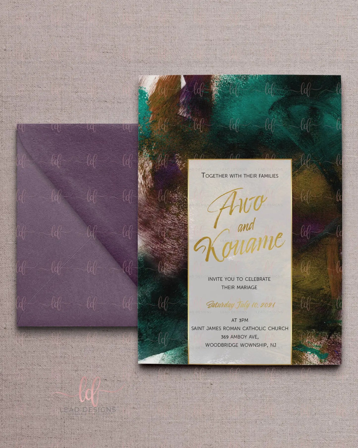 Peinture Wedding Invitation Pattern Invitation