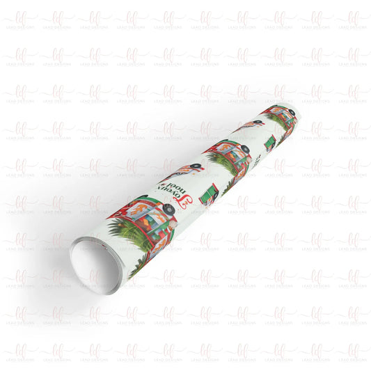 Santa Dans Un Gbaka- Gift Wrapping Paper Sheet Christmas Wrapping Paper