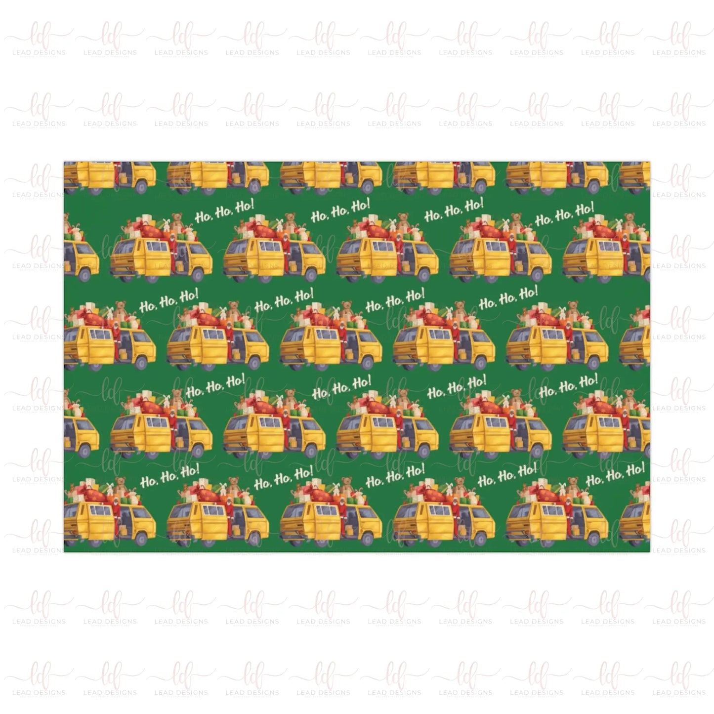 Santa In A Molue - Gift Wrapping Paper Sheet Christmas Wrapping Paper