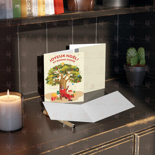 Santa Under A Baobab Christmas Card Chritsmas Card