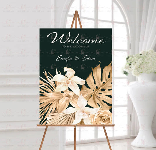 Sous Les Tropiques Welcome Sign Floral Welcome Sign