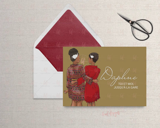 Stylish Bridesmaid Proposal Card With African-Inspired Prints