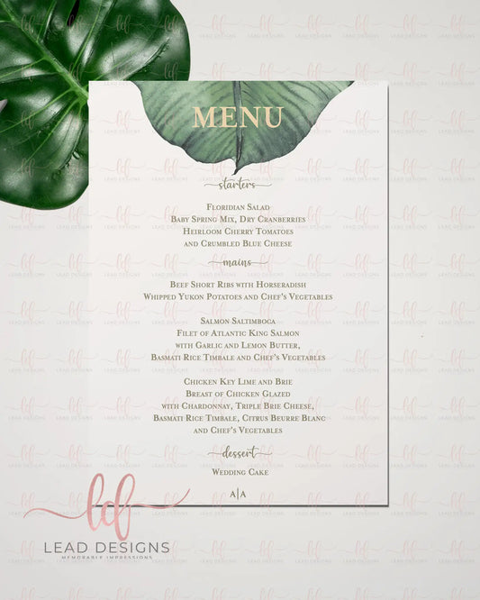 Thats Banana Menu Card Menus