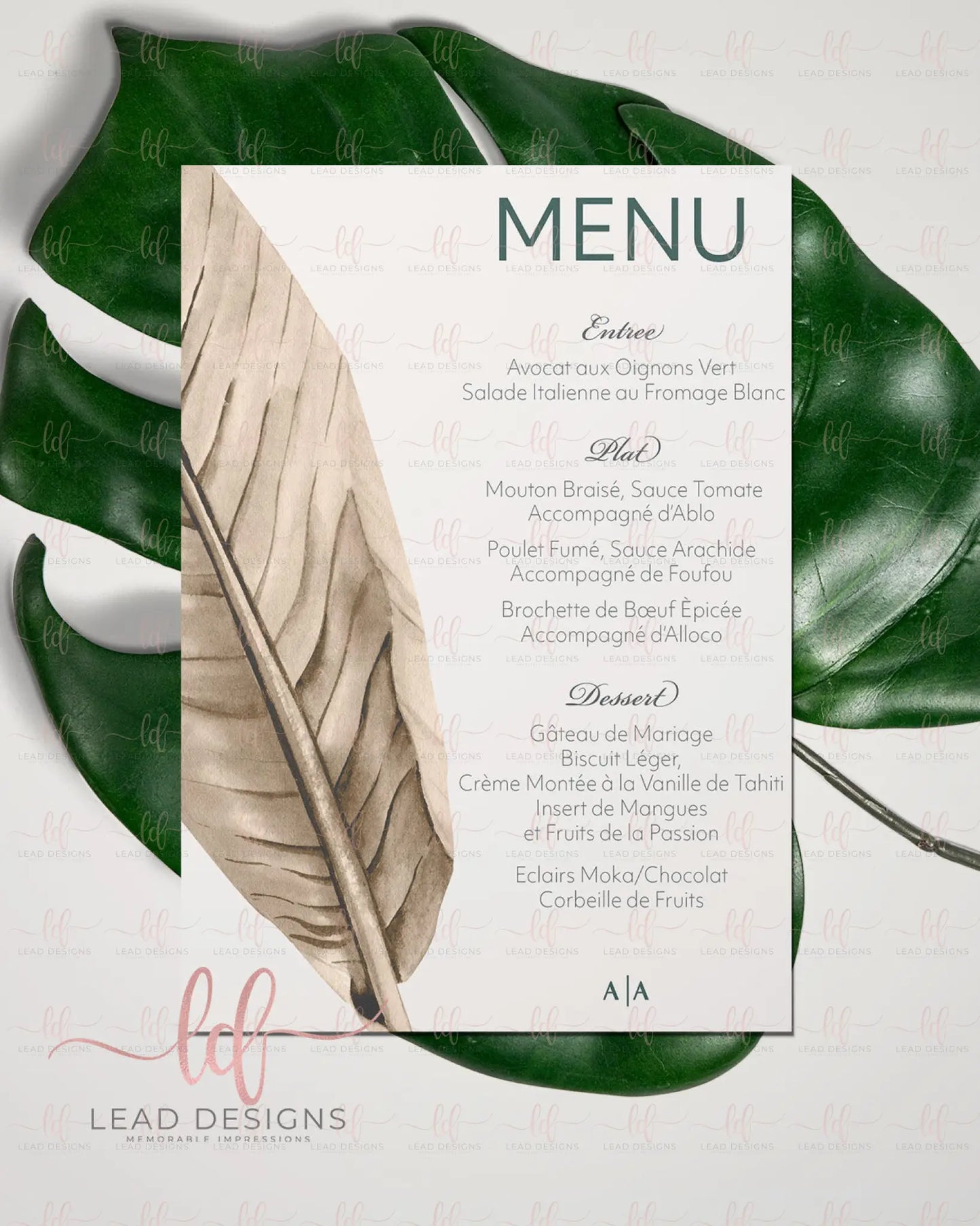 Copy Of Doodle African Menu Card Menus