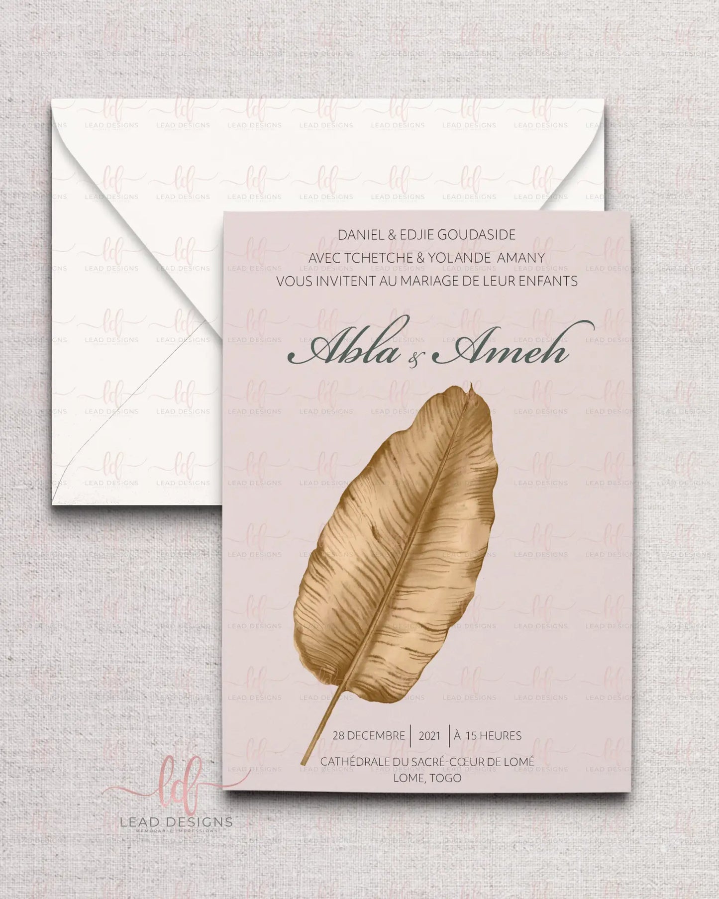 Thats Banana On Gold Wedding Invitation Floral Invitations