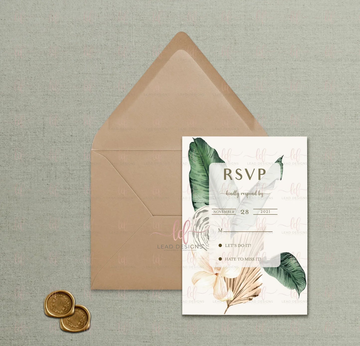 Thats Banana Wedding Invitation Floral Invitations