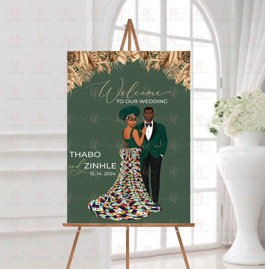 Themba Southern Africa Traditional Wedding Welcome Sign | Digital Detailed