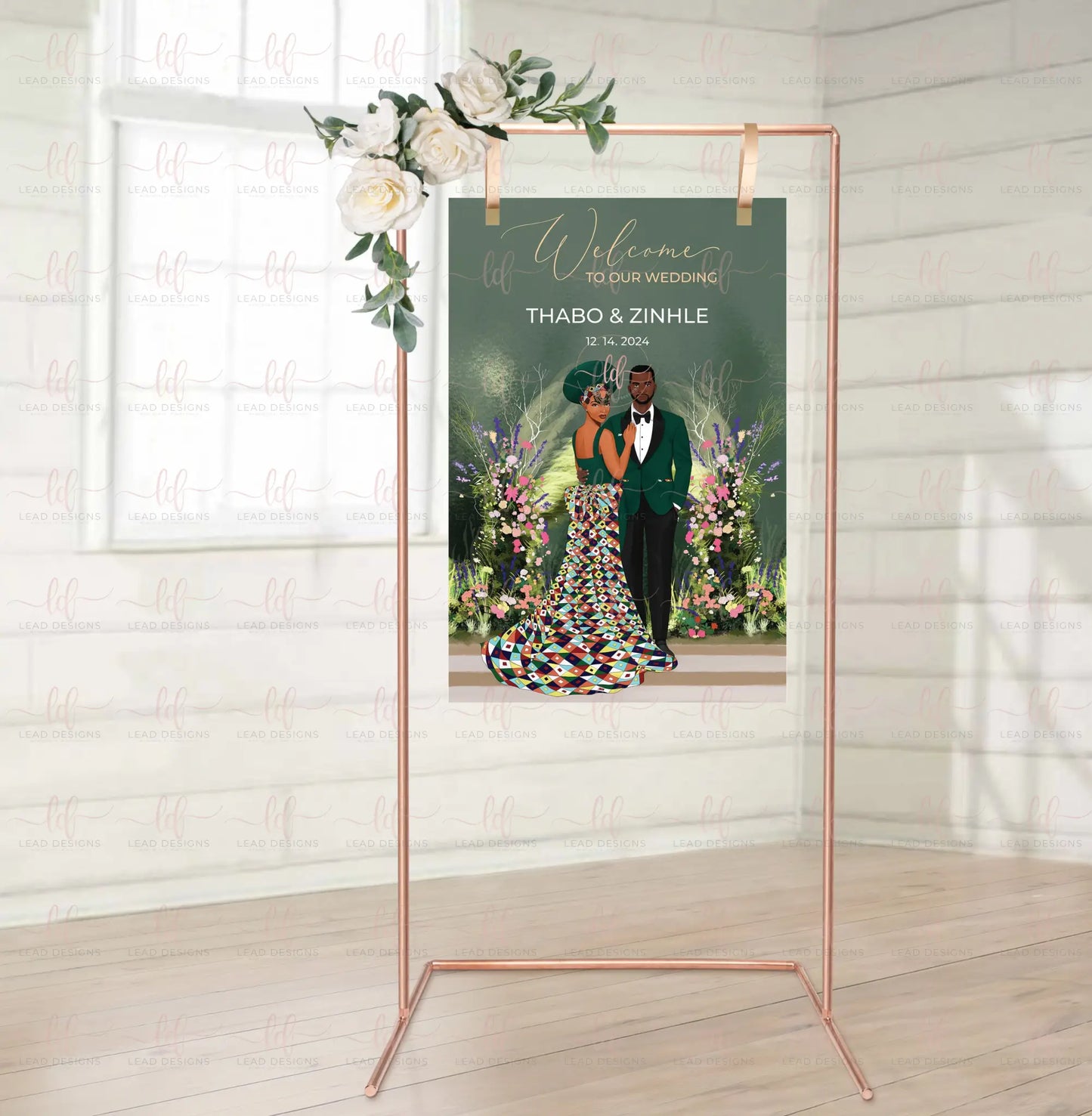 Themba Southern Africa Traditional Wedding Welcome Sign | Digital Detailed