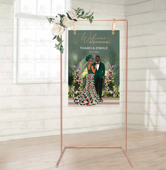 Themba Southern Africa Traditional Wedding Welcome Sign | Digital Detailed