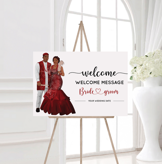 Igba Nkwu – Igbo Wedding Welcome Sign | Traditional Nigerian Digital Decor