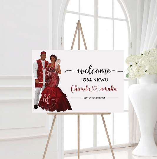 Igba Nkwu – Igbo Wedding Welcome Sign | Traditional Nigerian Digital Decor