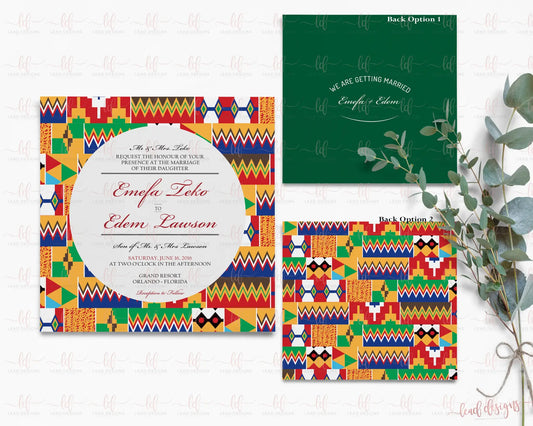 Zig Zag Invitation African Traditional Wedding Pattern Invitation