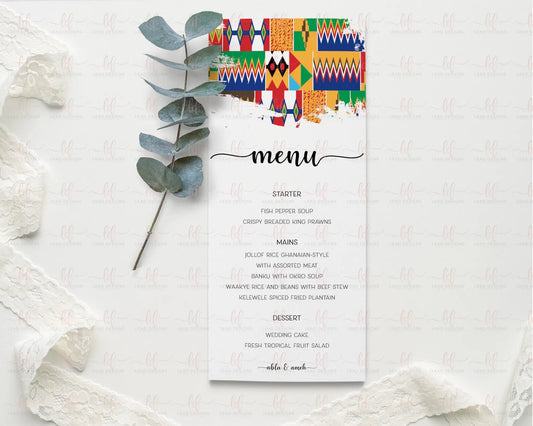 Zigzag African Menu Card Menus